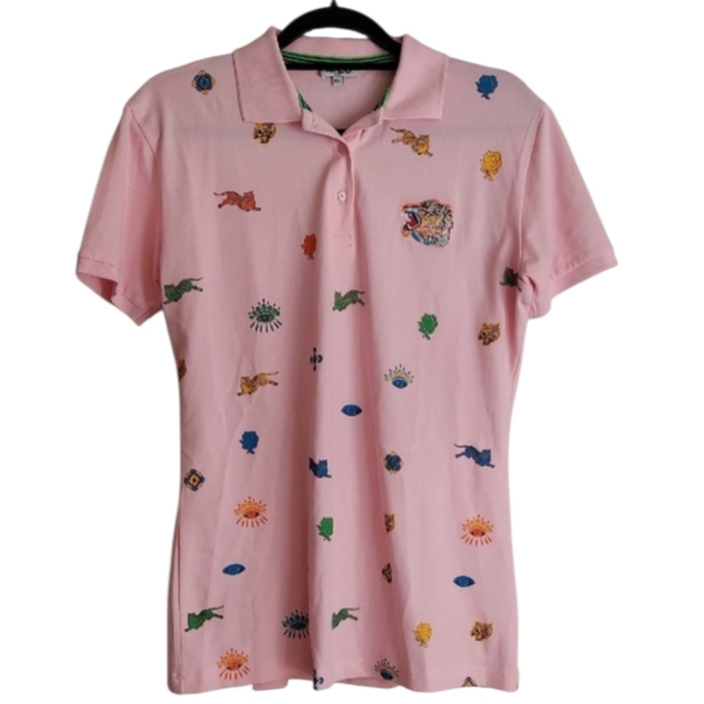 Kenzo Top, Size L, Pink Cotton, Embroidered